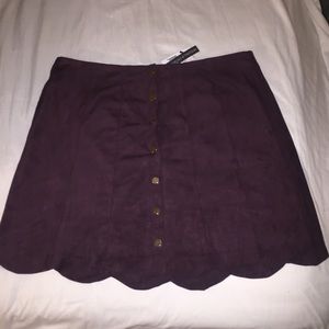 XL / 1X Chelsea & Theodore Suede mini Skirt NWT